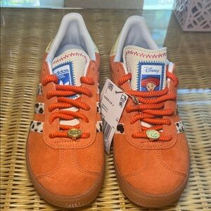 Adidas Kids Toy Story Jesse Gazelle Orange and White Sneakers